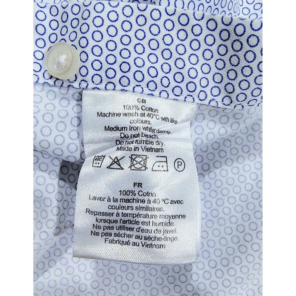 TM Lewin Men's 16-35 Long Sleeve Button Up Shirt Slim Blue Finest Cotton - Picture 6 of 10